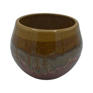 Art Pottery Metallic Copper Multi-Layer Drip Glaze Ceramic Planter or Vase